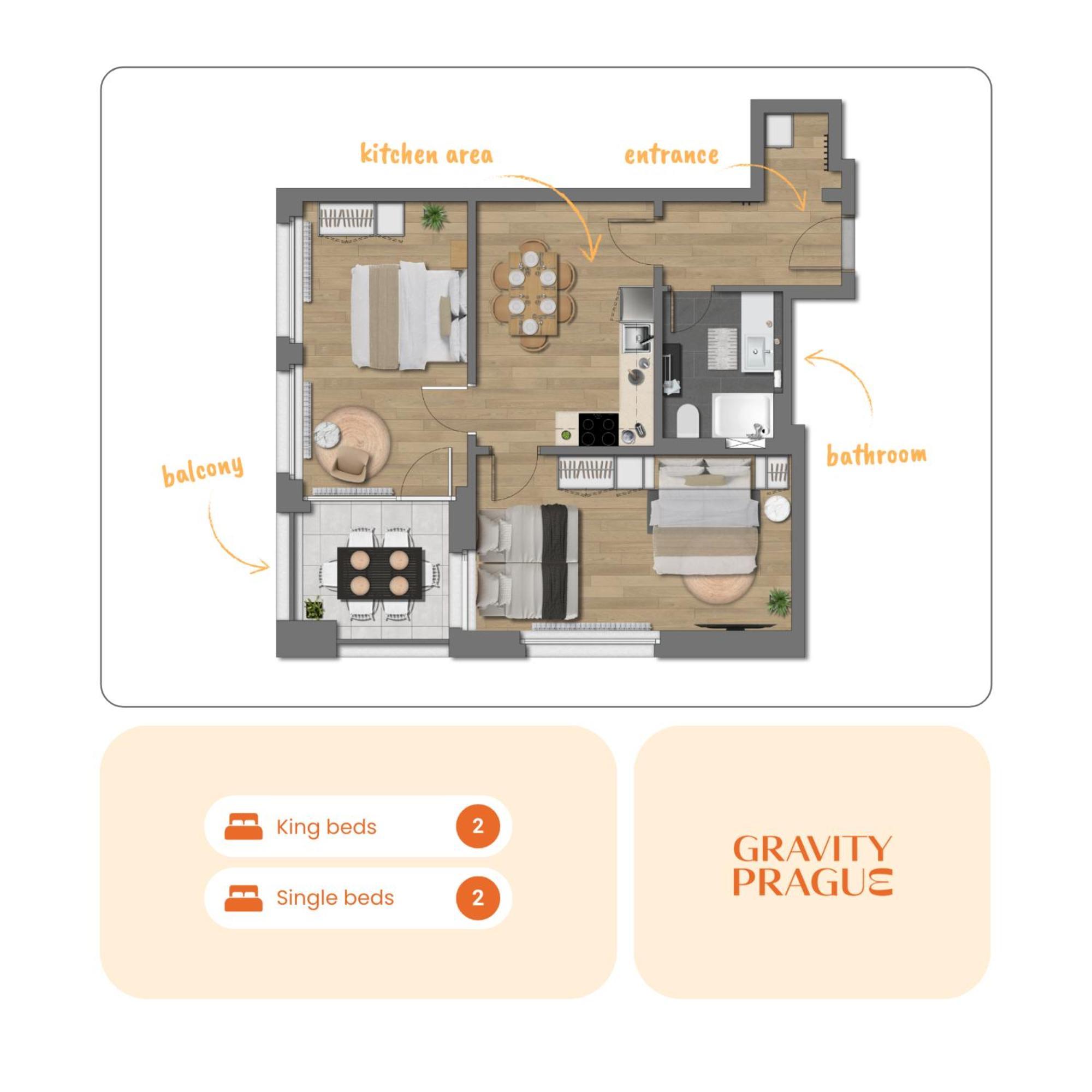 Bright 2Br - 4Th Floor, Balcony, Free Parking By Gravity Prague Apartamento Exterior foto